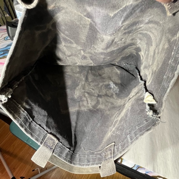 I Love NY gray red Tote distressed diy travel boho grunge Bag - Picture 12 of 15